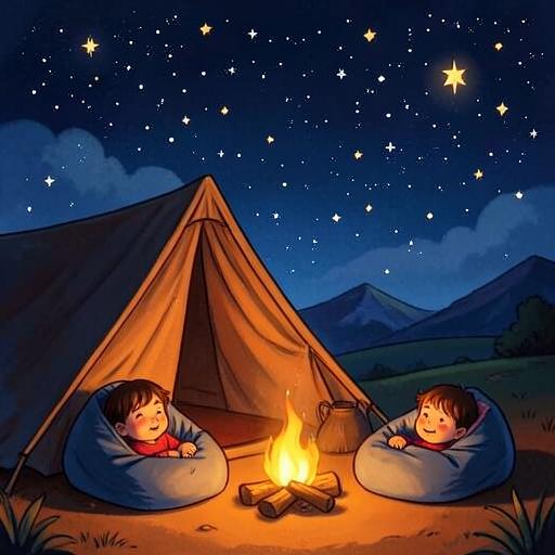 Illustration for the Camping Under the Stars story world