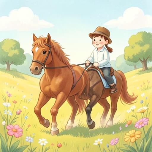 Illustration for the Horses & Ponies story world