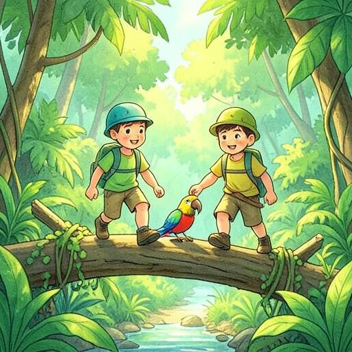 Illustration for the Jungle Explorers story world
