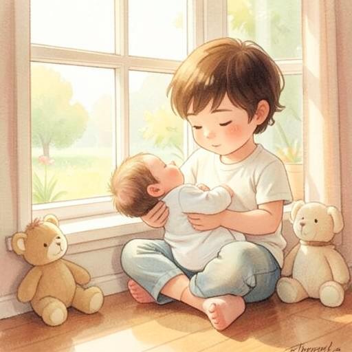 Illustration for the A New Baby at Home story world