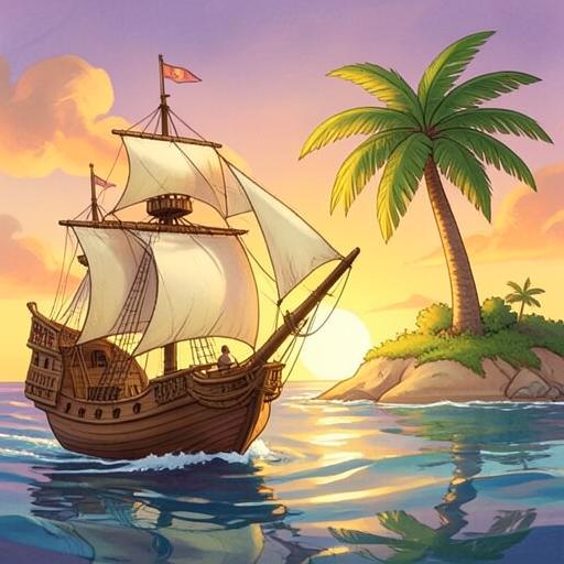 Illustration for the Pirate Ship story world