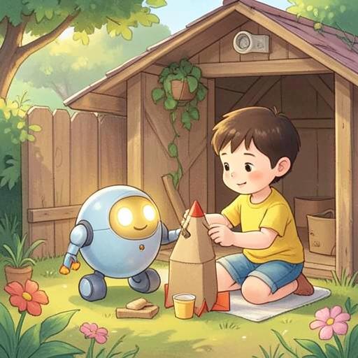Illustration for the Robots story world