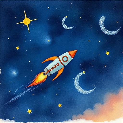 Illustration for the Space Chase story world