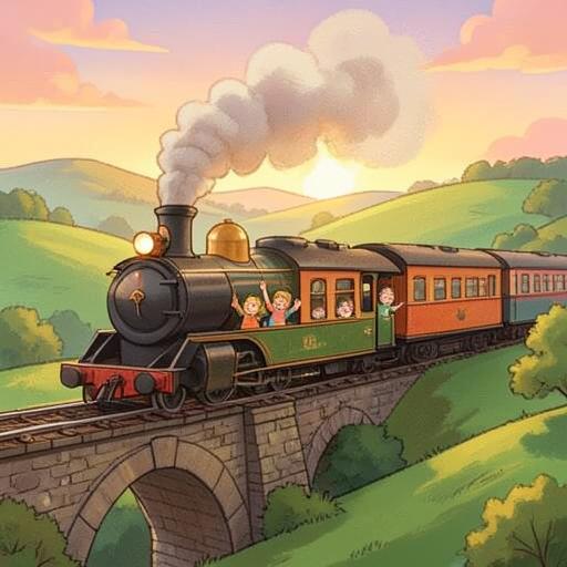 Illustration for the Trains story world